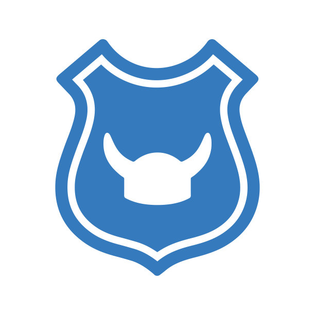 保护，屏蔽，防病毒图标。蓝色的设计。图片下载