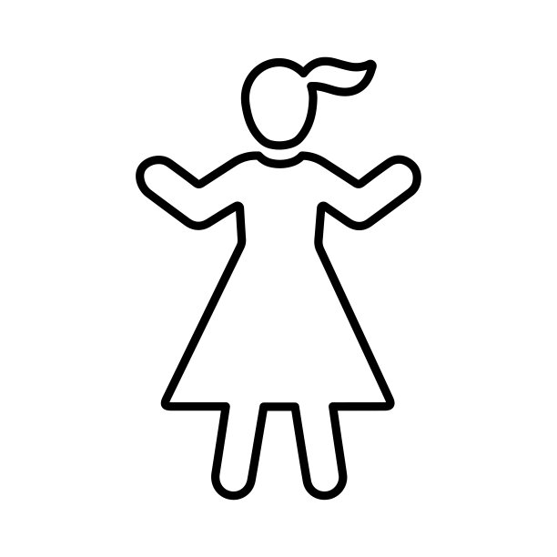 商业女性线条图标图片下载