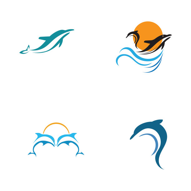 海豚标志模板海豚跳跃标志图片下载