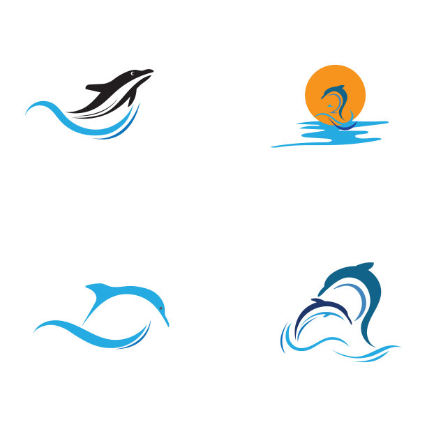 海豚标志模板海豚跳跃标志图片下载