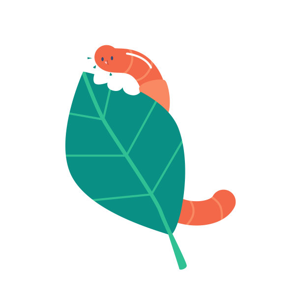 吃叶子的蚯蚓或毛虫。粉红色有趣的土壤蚯蚓昆虫。大自然，野生动物，花园蠕虫图片下载