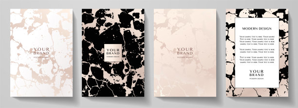 现代封面，框架设计集。创意时尚的背景与抽象的大理石图案图片下载