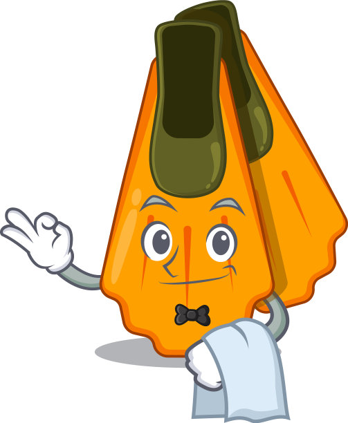 以漫画设计风格的游泳脚蹼为例图片下载