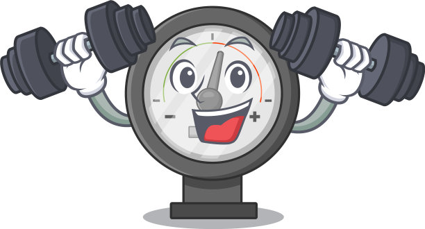 吉祥物采用肌肉压力表设计图片下载