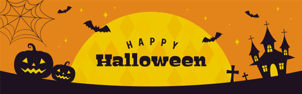 矢量背景与万圣节插图横幅，卡片，传单，社交媒体壁纸等。图片下载