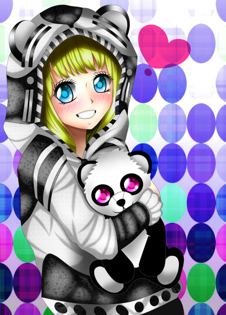 动漫熊猫的女孩图片下载