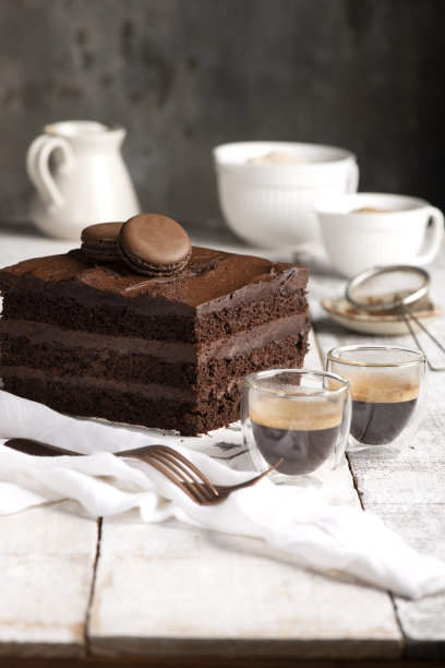 美味的巧克力蛋糕。图片下载