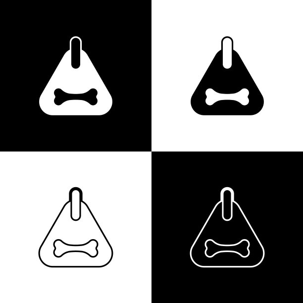 设置狗项圈与姓名标签和骨牌图标图片下载