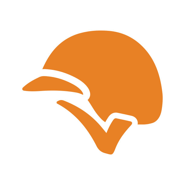 头盔、防护图标。橙色向量EPS。图片下载