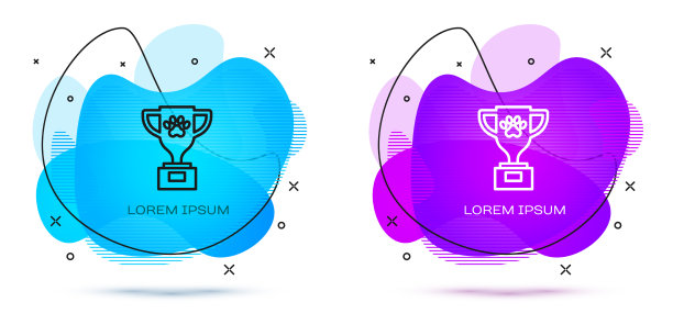 线宠物奖励符号图标孤立在白色图片下载
