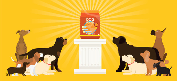 一组狗品种看食品包装图片下载