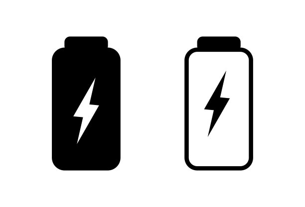 电池图标矢量在孤立的背景图片下载