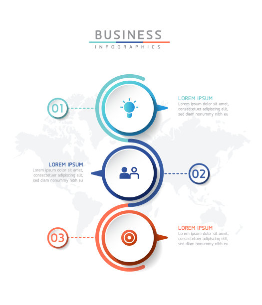 矢量插图信息图设计模板，业务信息，演示图表，有3个选项或步骤。图片下载