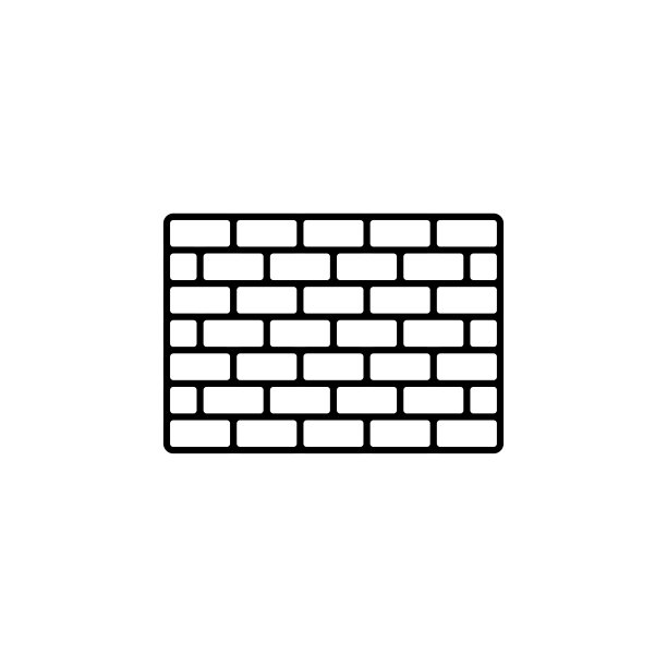 砖墙轮廓矢量图标。每股收益10插图。图片下载