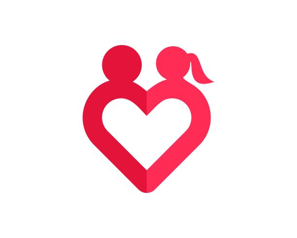 简单的约会爱情和心形标志图片下载