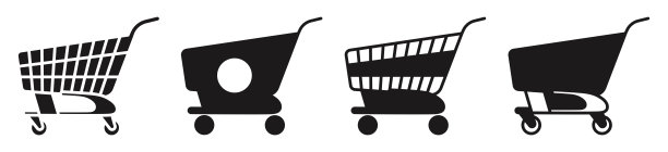 平面矢量图标的购物车或购物车的应用程序或网站图片下载