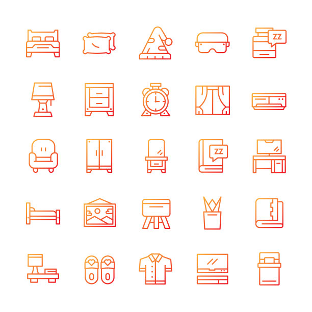 设置渐变风格的卧室图标图片下载