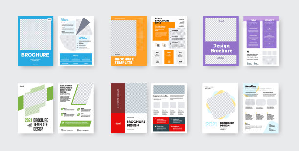 在白色背景上设置宣传册模板图片下载