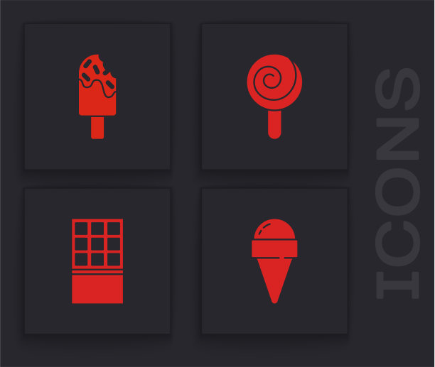 把冰淇淋放在华夫筒、棒棒糖和图片下载