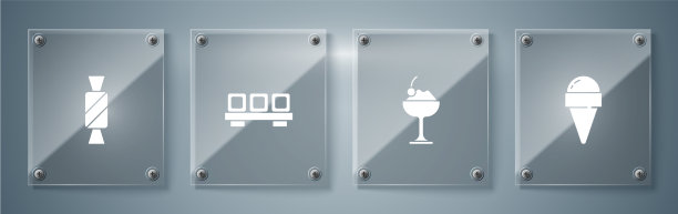 将冰淇淋放入蛋筒碗中，切成寿司图片下载