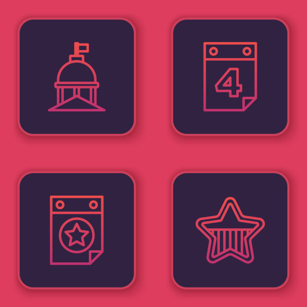 设定日期为7月4日的白宫日历图片下载