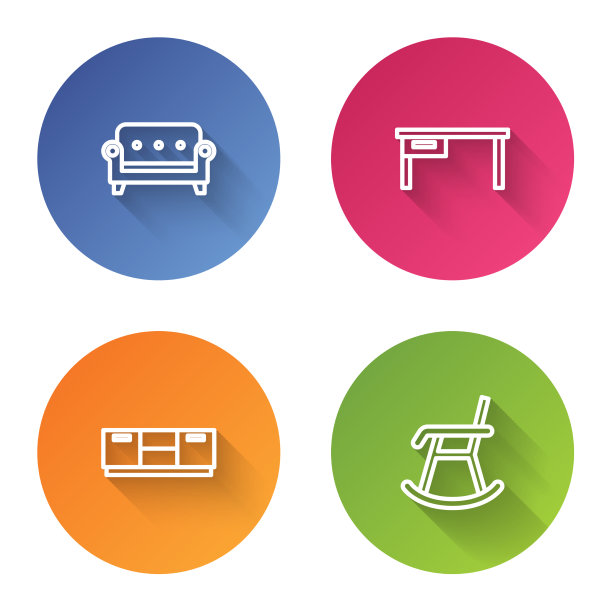 套线条沙发、办公桌、家具、床头柜图片下载