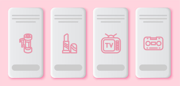 设定线相机辊墨盒口红复古电视图片下载