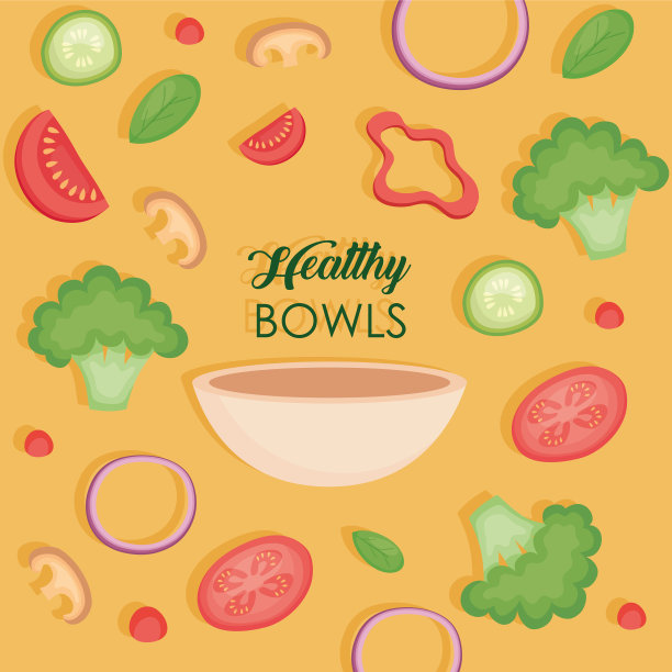 健康碗配蔬菜图片下载