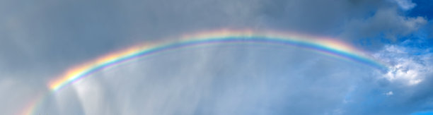 蓝天白云，阳光和彩虹图片下载