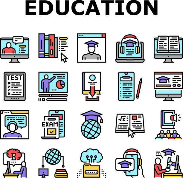 在线教育书籍收藏图标集图片下载