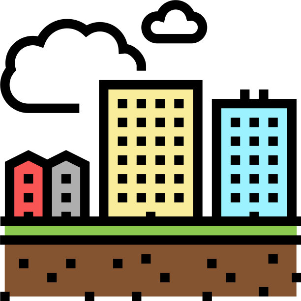 住宅小区土地彩色图标图片下载