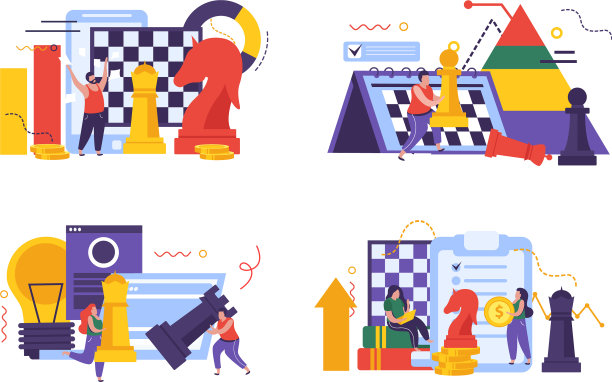 业务策略概念图标集图片下载