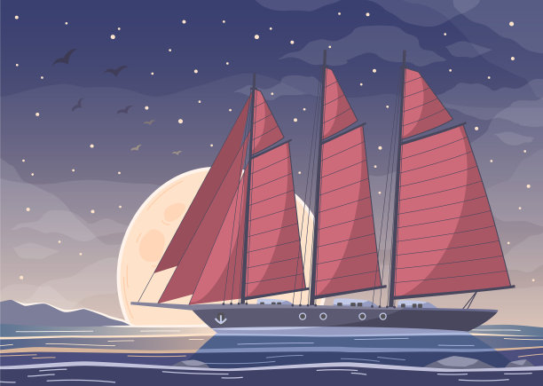 夜帆卡通作文图片下载