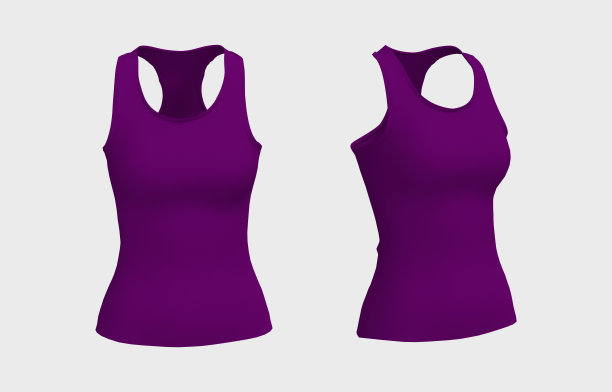 空白女性背心模型在前面和侧面的观点图片下载