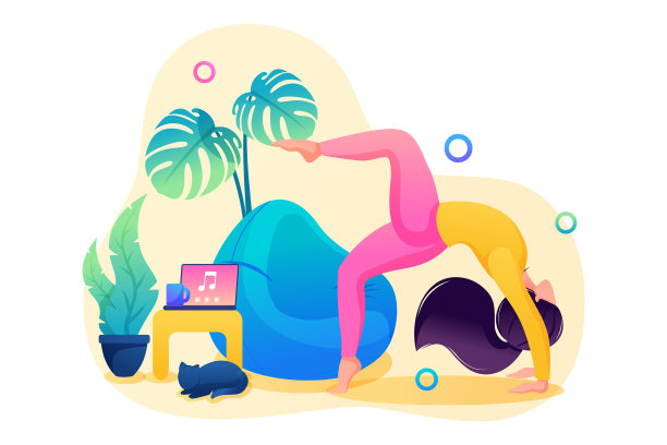 女孩为了身体健康做瑜伽图片下载