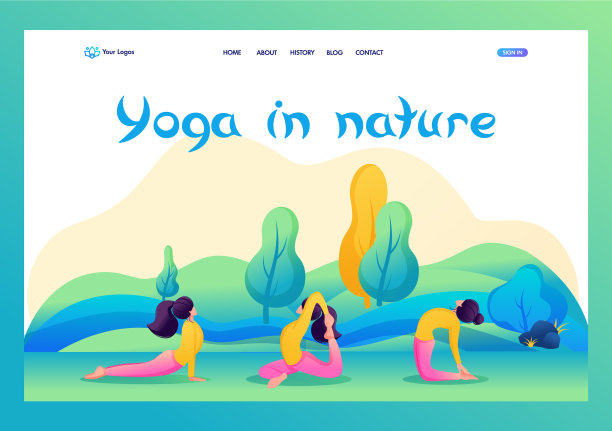 女孩们在瑜伽学校里投身于大自然中图片下载