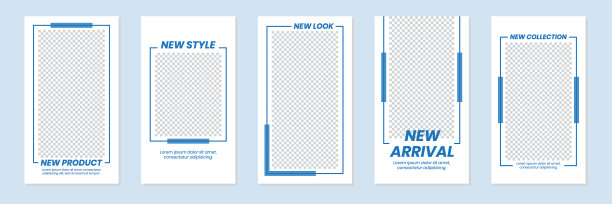 最小的蓝色社交媒体故事模板设计图片下载