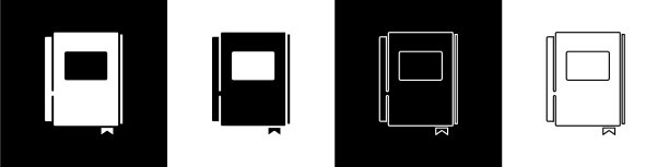 设置图书图标隔离在黑色和白色图片下载