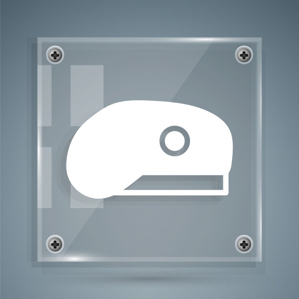 白色军事贝雷帽图标孤立在灰色图片下载