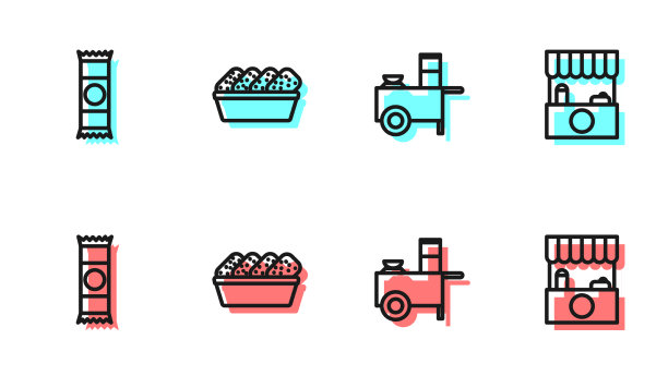 设定线快速街头食品车巧克力棒图片下载