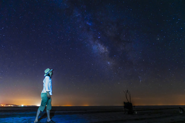 一个在银河系中的人图片下载