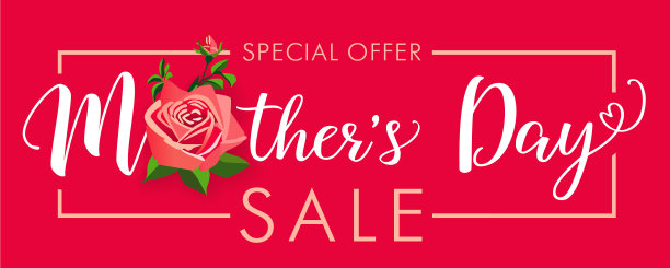 特别优惠母亲节粉红玫瑰销售横幅图片下载