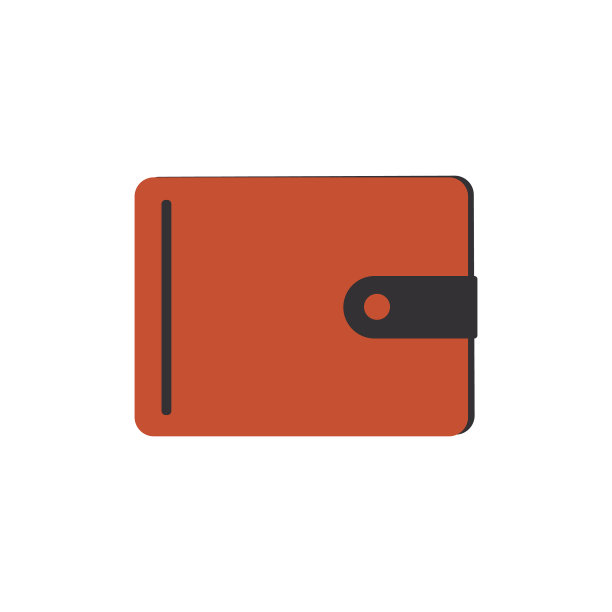 钱包孤立在白色平风格图片下载