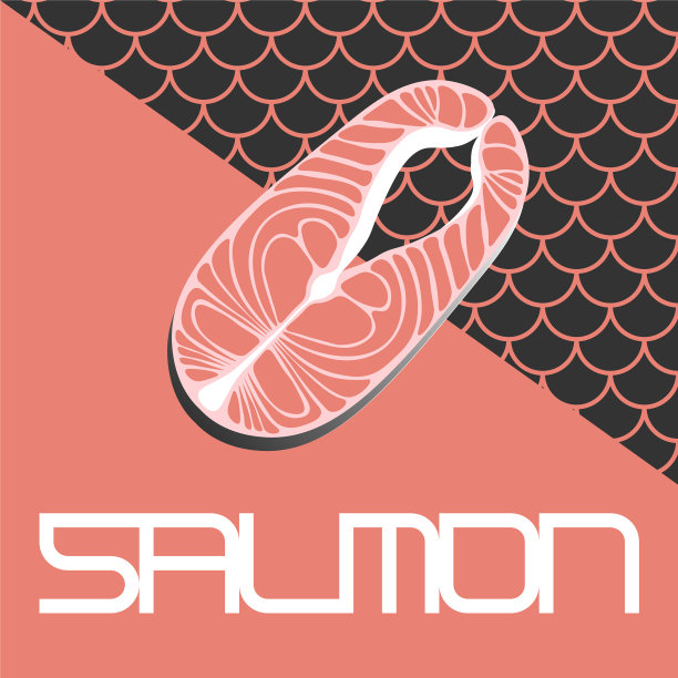 鲑鱼片上的鳞片图案背景图片下载