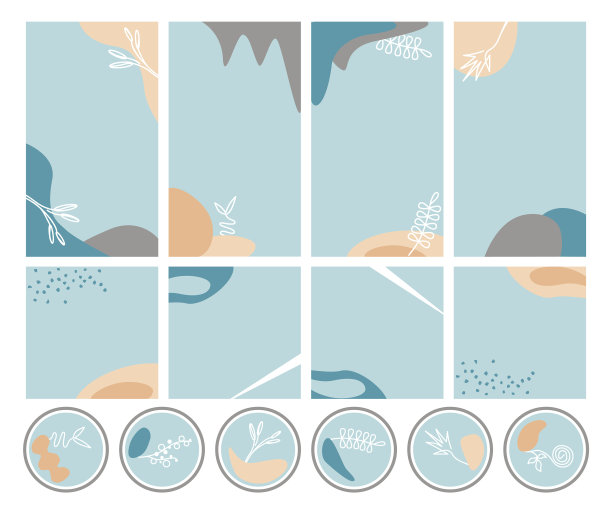 带有社交媒体模板的现代收藏图片下载