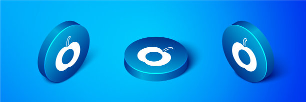 等长的水蜜桃果实或油桃，带有叶子的图标图片下载