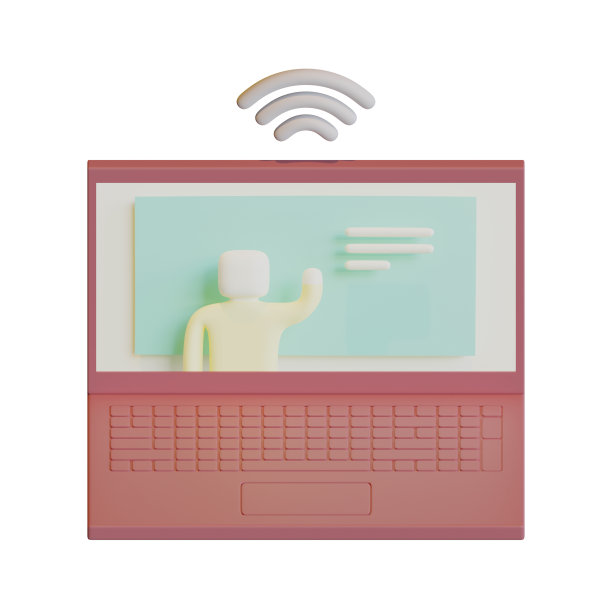 笔记本3D渲染插图，适合教育，在线学习，或回到学校的主题图片下载