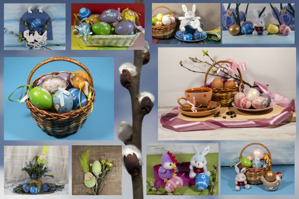 拼贴主题为“复活节”。图片下载