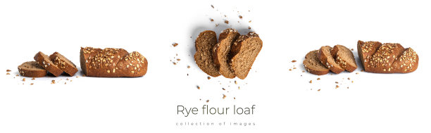 白底黑麦面粉和麦片图片下载