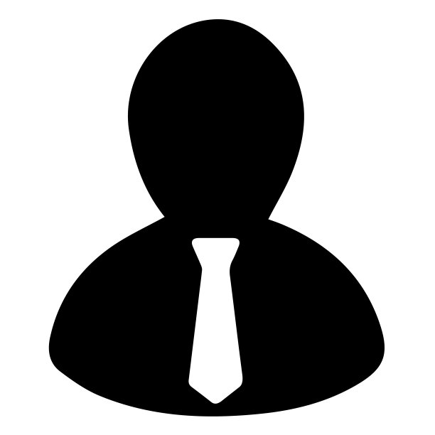 商人剪影简单孤立的图标eps 10。男人的领带符号。图片下载